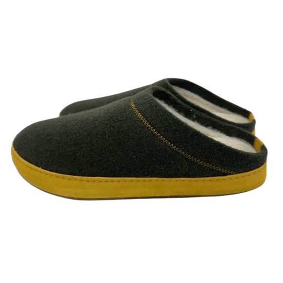 Olukai Hamani Hulu Mens Green Wool Slip On Clog Slippers Loafers Shoes Sz 11 New - Picture 2 of 10